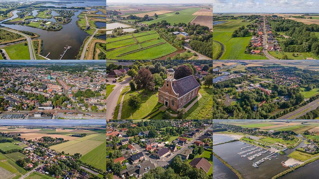 Dronefoto’s 15 dorpskernen gemeente Oldambt